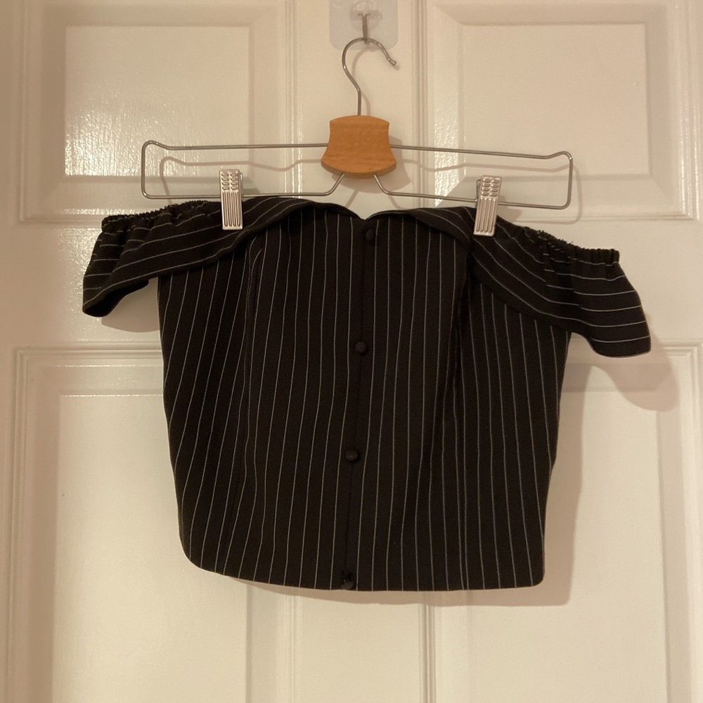 Black Stripe off shoulder top